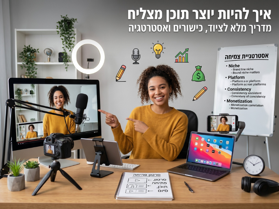 איך להיות יוצר תוכן מצליח: מדריך מלא לציוד, כישורים ואסטרטגיה