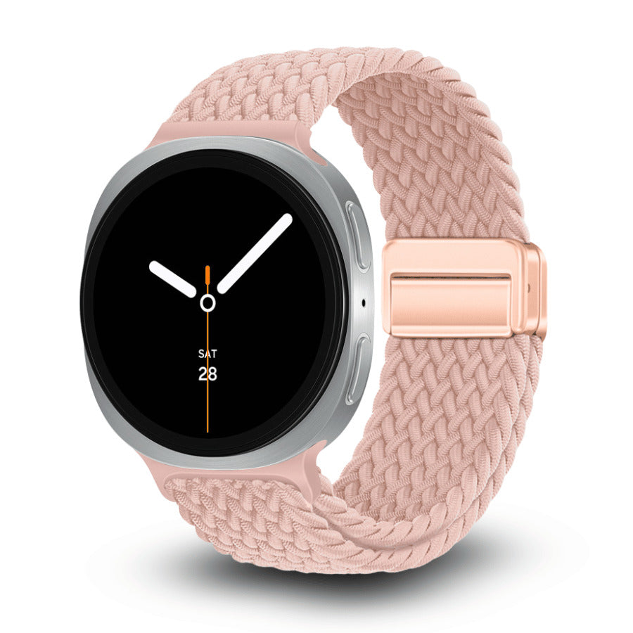 רצועה לסמסונג Galaxy Watch 8 מגנטית Loop ניילון חבל Pink- WB06 