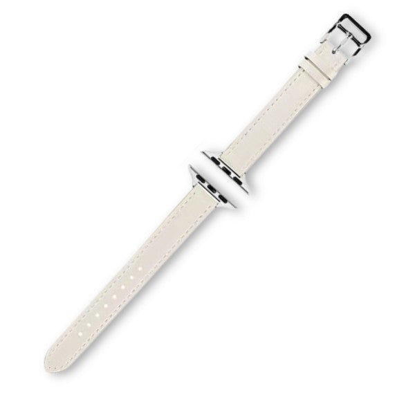 Cleopatra Double Tour Slim Genuine Leather Band for Apple Watch 40/41/42mm -Beigee