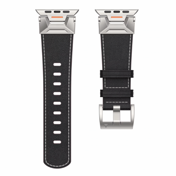 רצועה לאפל ווטש 44/45/46/49mm עור סגנון space צבע -Black