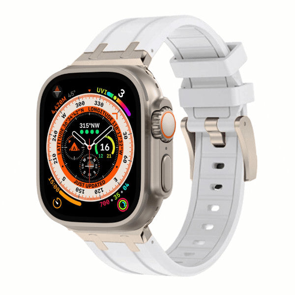 Silicone Watch Band For Apple Watch AP Titanium Color buckle -Kopa