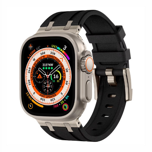 Silicone Watch Band For Apple Watch AP Titanium Color buckle -Kopa