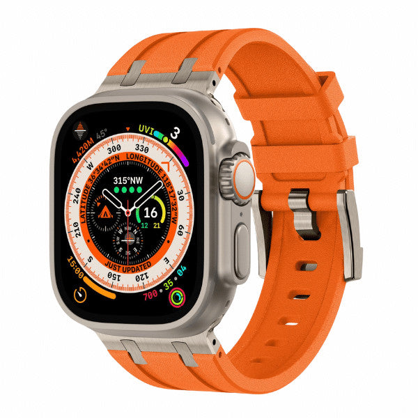 Silicone Watch Band For Apple Watch AP Titanium Color buckle -Kopa