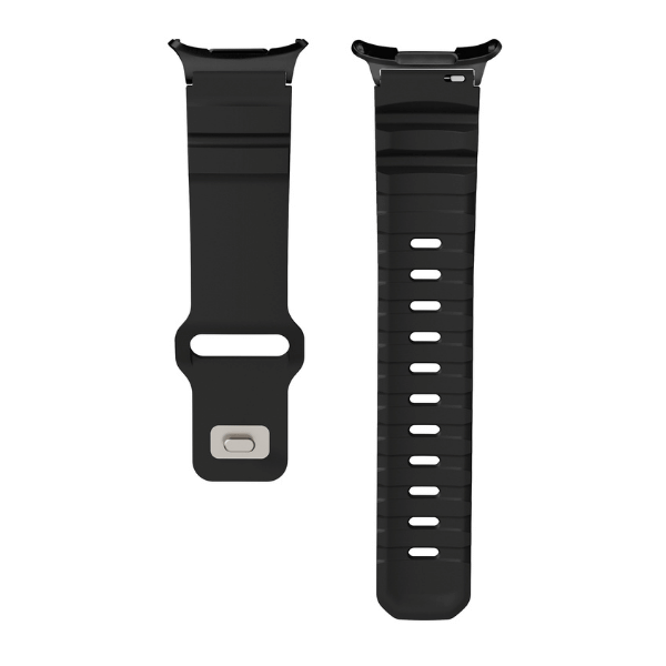 FKM Fluorine Silicone Strap 24mm for Samsung Galaxy Watch 7 Ultra 47mm -Black
