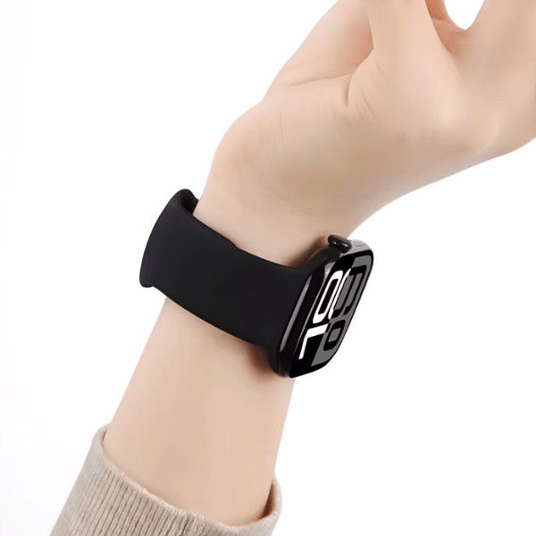 רצועת סיליקון פרימיום FKM AW02 אפל ווטש 44/45/46/49mm בצבע-Black