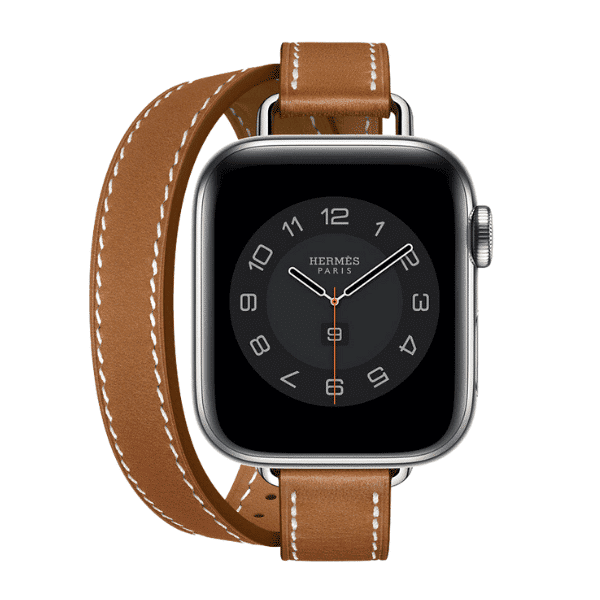 Cleopatra Double Tour Slim Genuine Leather Band for Apple Watch 40/41/42mm -Brown