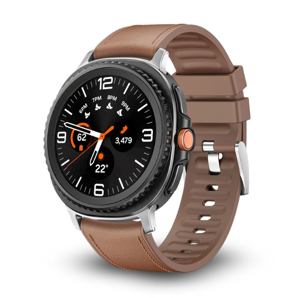רצועת סיליקון לשעוני גלקסי ווטש 8 דמוי עור Light Brown