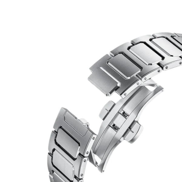 רצועה לאפל ווטש 44/45/46/49mm ברזל חוליות LEOBANDS Keith AW04 צבע -Silver