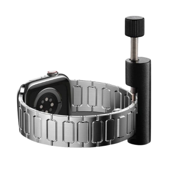 רצועה לאפל ווטש 44/45/46/49mm ברזל חוליות LEOBANDS Keith AW04 צבע -Silver