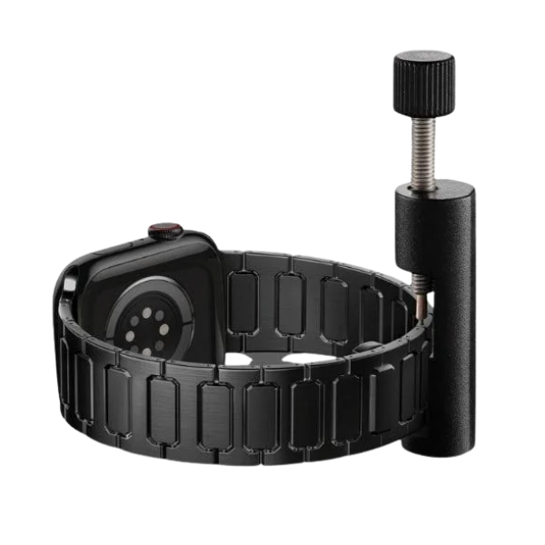 רצועה לאפל ווטש 44/45/46/49mm ברזל חוליות LEOBANDS Keith AW04 צבע-Black 