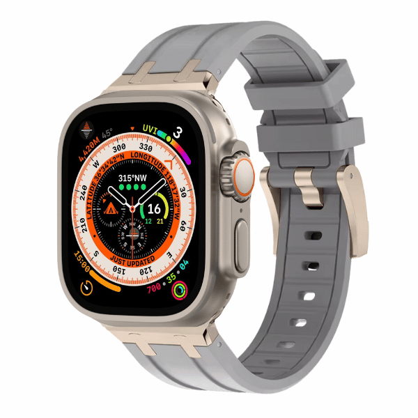 Silicone Watch Band For Apple Watch AP Titanium Color buckle -Kopa