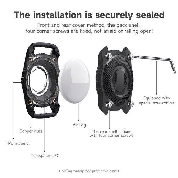Waterproof IPX7 AirTag Dog Collar Case Water Resistant Holder
